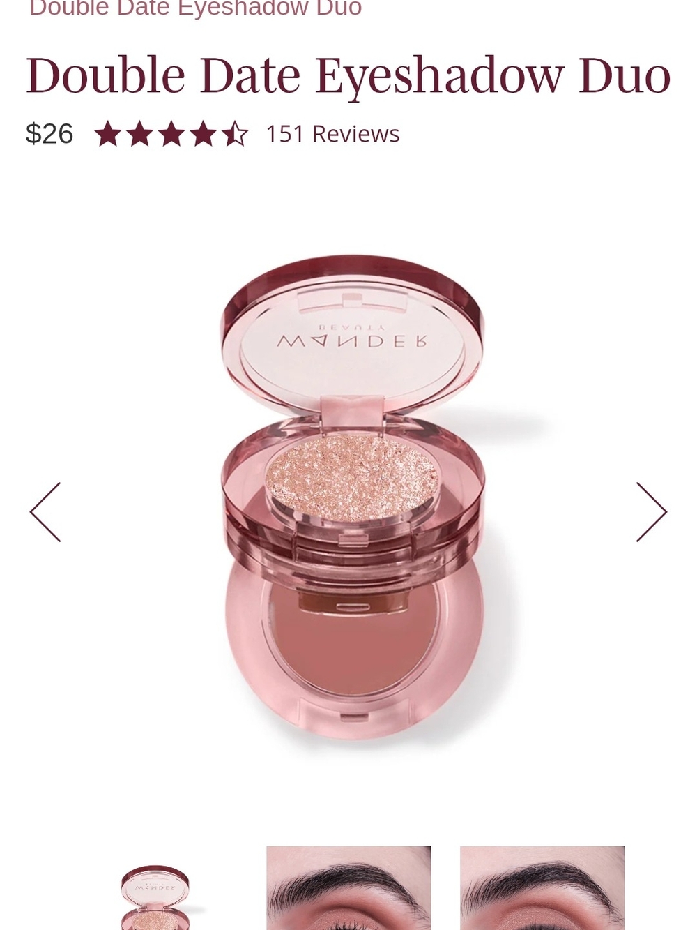 Wander Double Date Eyeshadow Duo - Eye Candy & Crush